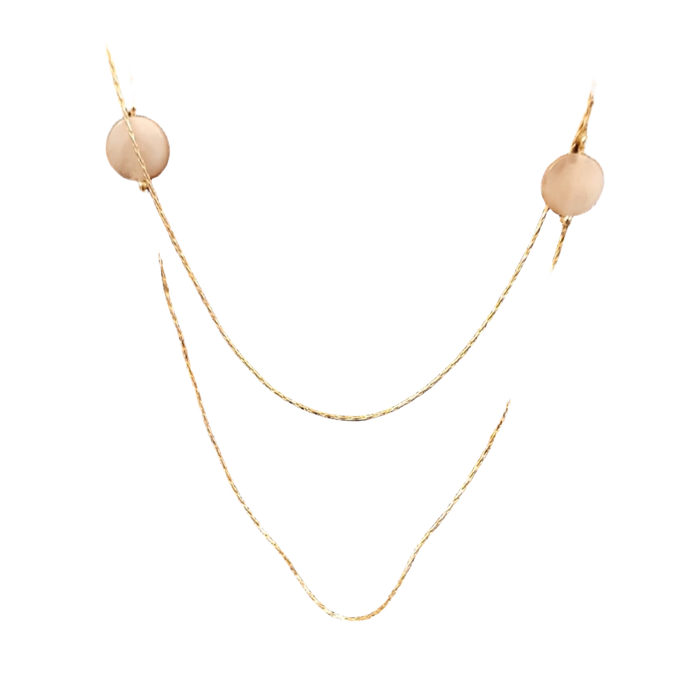 Banana Republic Elegant Bohemian Gold and Pink Necklace 32 Inchez - Picture 3 of 9